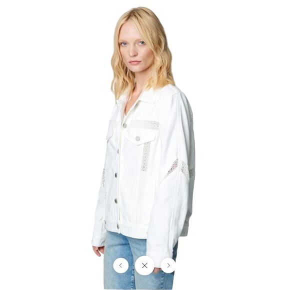 White Denim Lace Jacket Infinite Road by Blank NYC - Picture 2 of 16